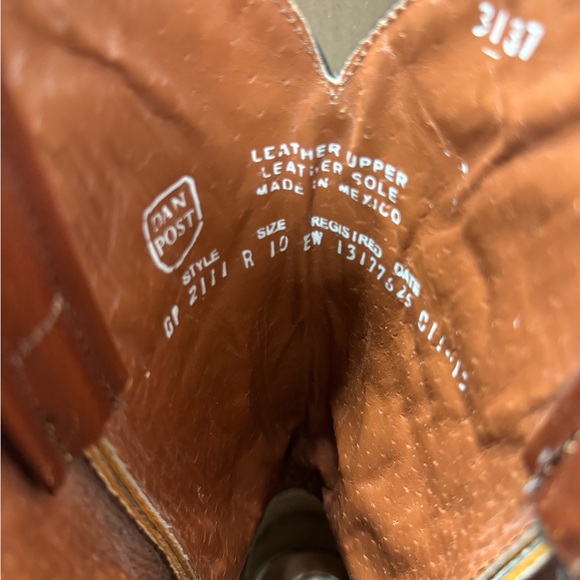 Dan Post Tan Leather Cowboy Boots - Picture 4 of 5